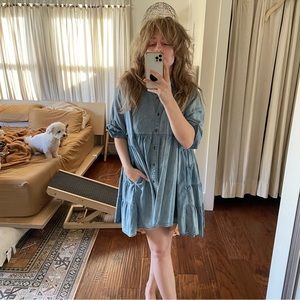 free people tiered denim tunic